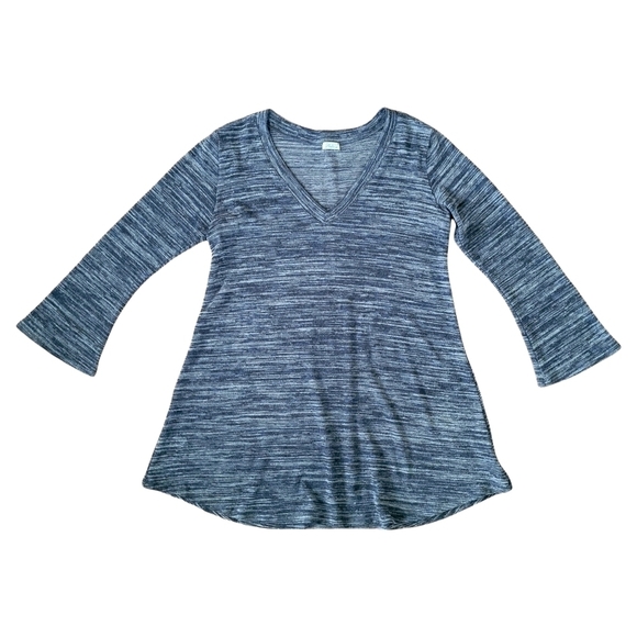 Abbeline blue spacedye v-neck long sleeve shift dress/tunic top- women's size S - Picture 8 of 8